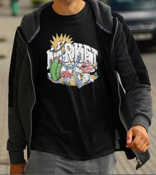 Market Fantasy Farm Mushroom Cactus Sunburst T-Shirt