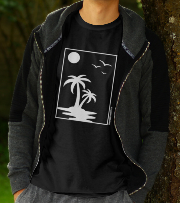 Not Enough Nelsons Lahaina Strong Palm Trees And Birds Scene T-Shirt