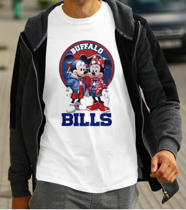 Buffalo Bills Mickey And Minnie Mouse In Team Spirit T-Shirt