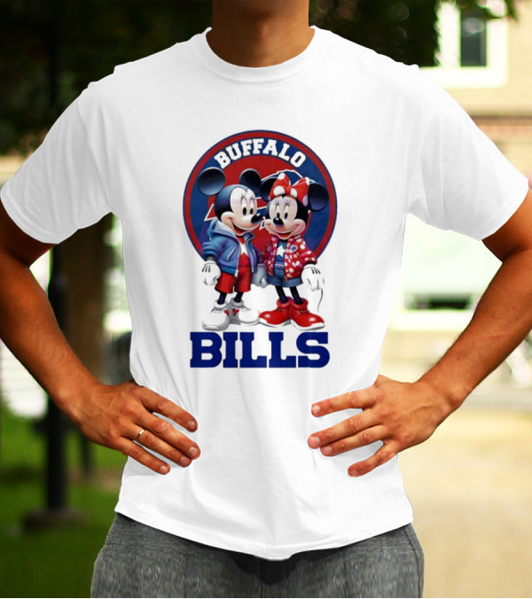 Buffalo Bills Mickey And Minnie Mouse In Team Spirit T-Shirt