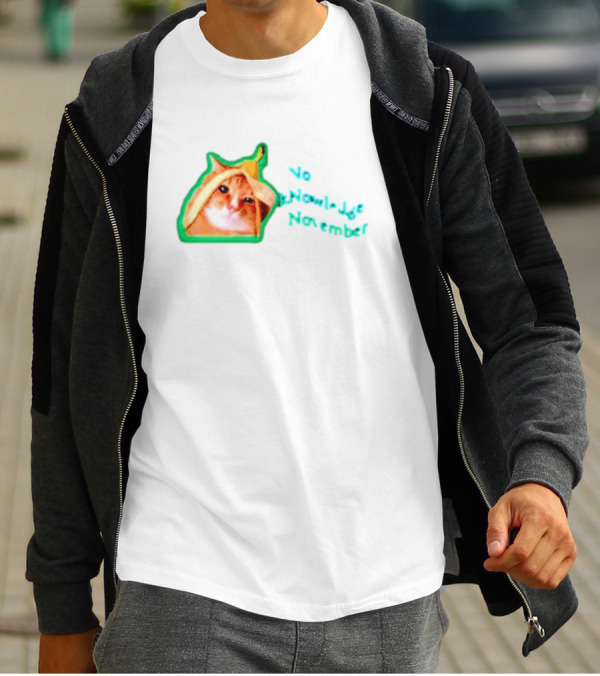No KNowledge November Cat Banana Meme T-Shirt