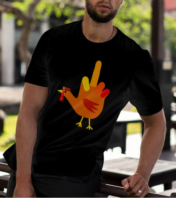 Thanksgiving Middle Finger Turkey Humor Hand Bird T-Shirt