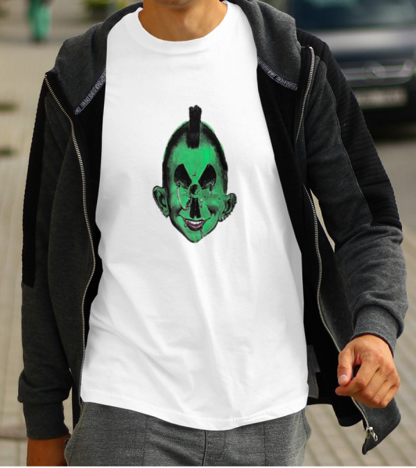 Hard Jewelry Willy Warhol Green Punk Face T-Shirt