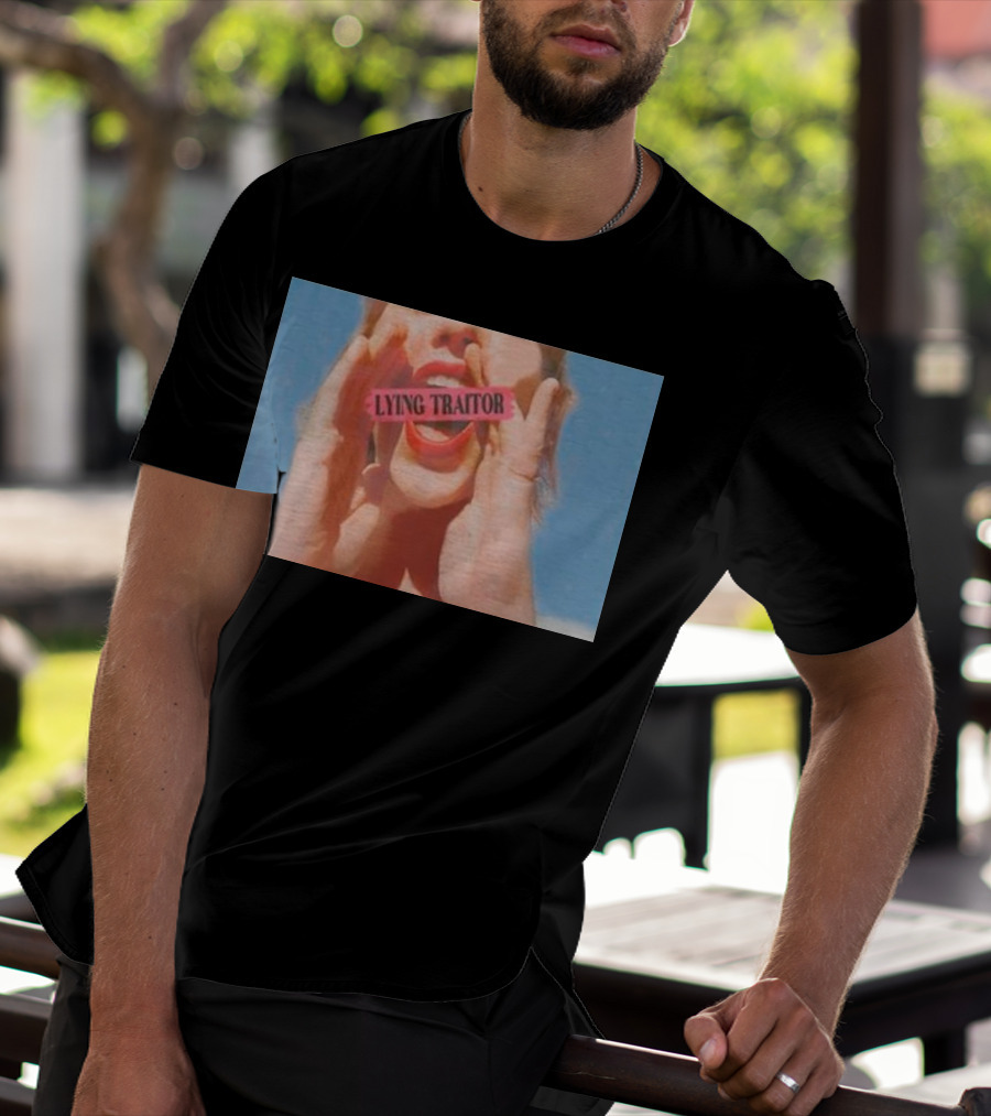 Lying Traitor Shouting Red Lips Hand Gestures T-Shirt