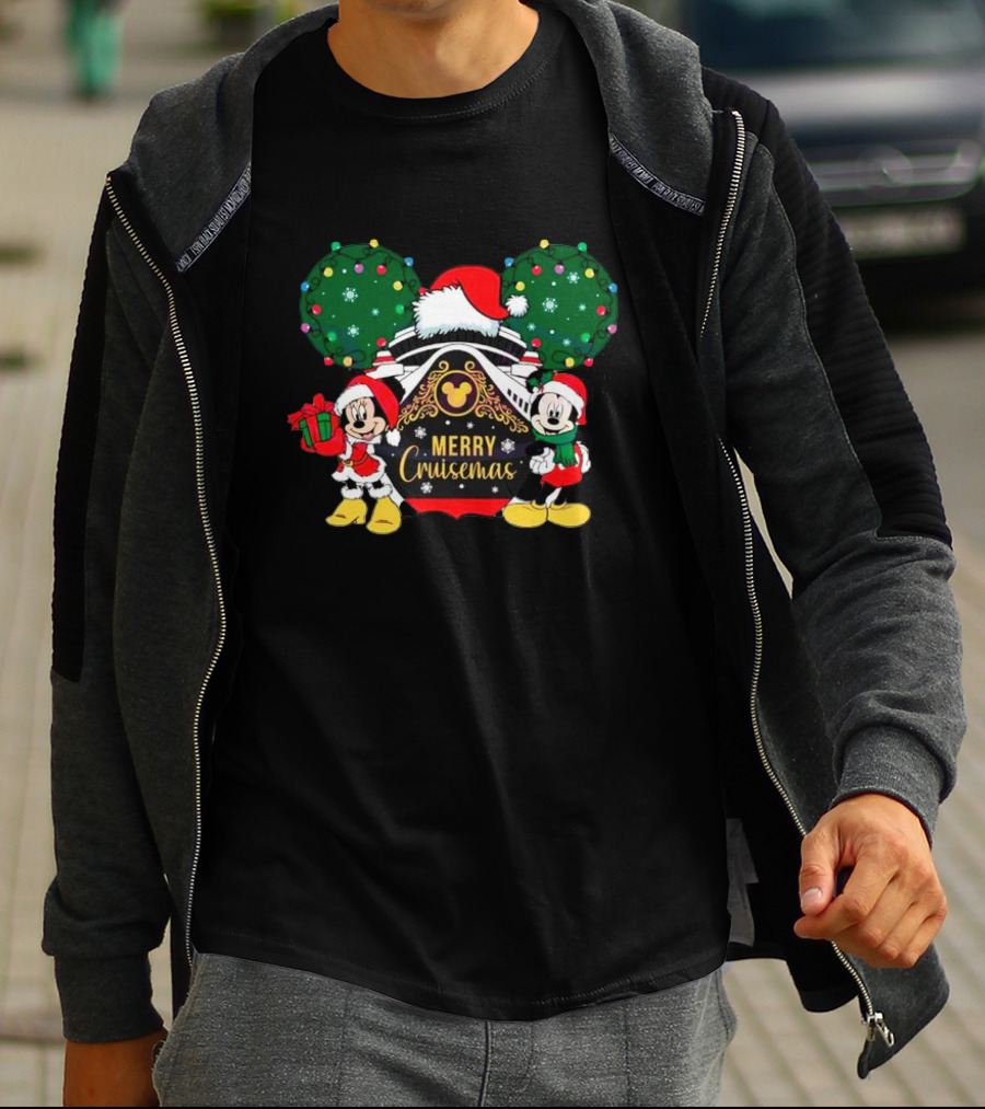 Mickey And Minnie Merry Cruisemas Christmas Disney Holiday T-Shirt