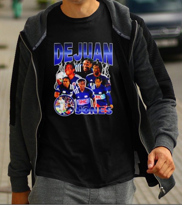 DEJUAN JONES Soccer Bootleg With JHC Logo And Lightning Background T-Shirt