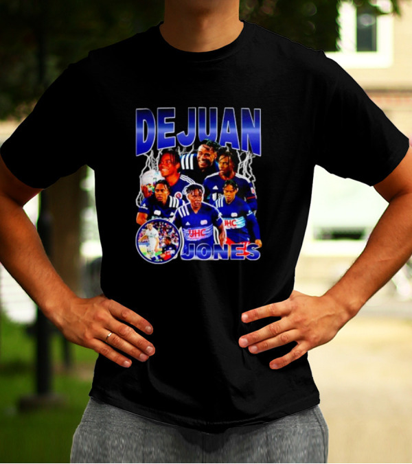 DEJUAN JONES Soccer Bootleg With JHC Logo And Lightning Background T-Shirt