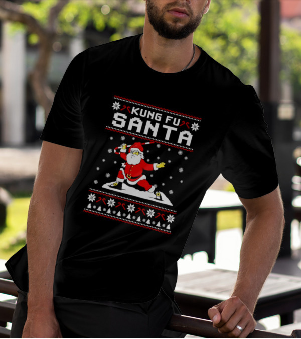 Kung Fu Santa Funny Christmas Sweater Santa Martial Arts Holiday T-Shirt