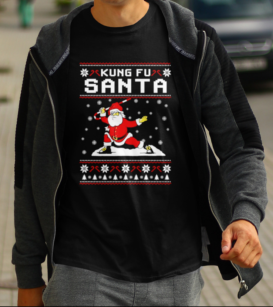 Kung Fu Santa Funny Christmas Sweater Santa Martial Arts Holiday T-Shirt