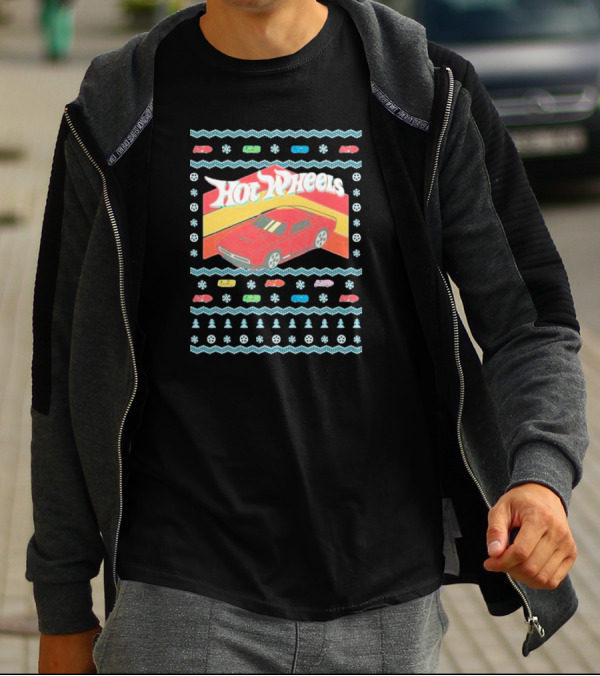 Hot Wheels Holiday Red Car Snowflake T-Shirt