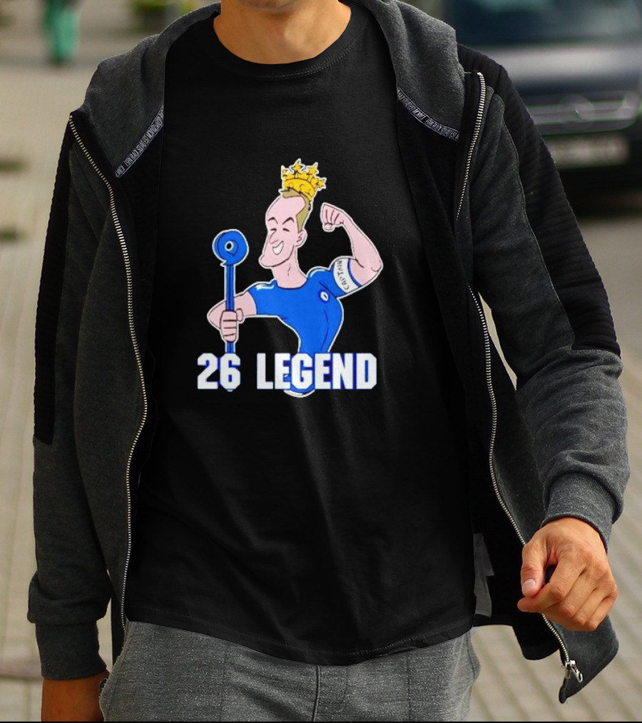26 Legend Cartoon Crowned Football Captain T-Shirt