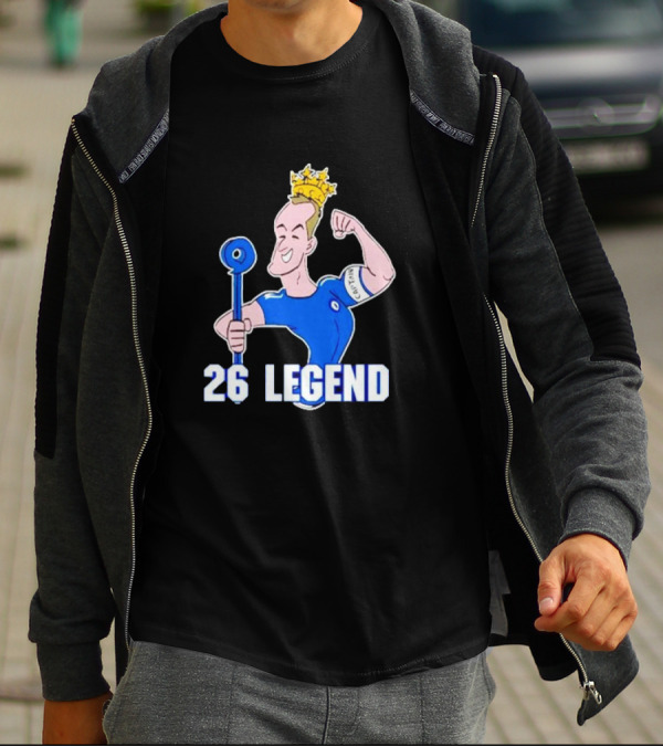 26 Legend Cartoon Crowned Football Captain T-Shirt