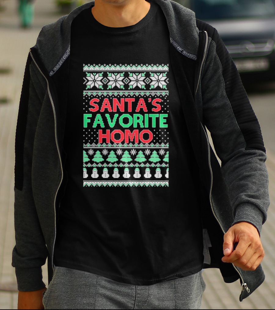 Santa's Favorite Homo Ugly Christmas Sweater T-Shirt