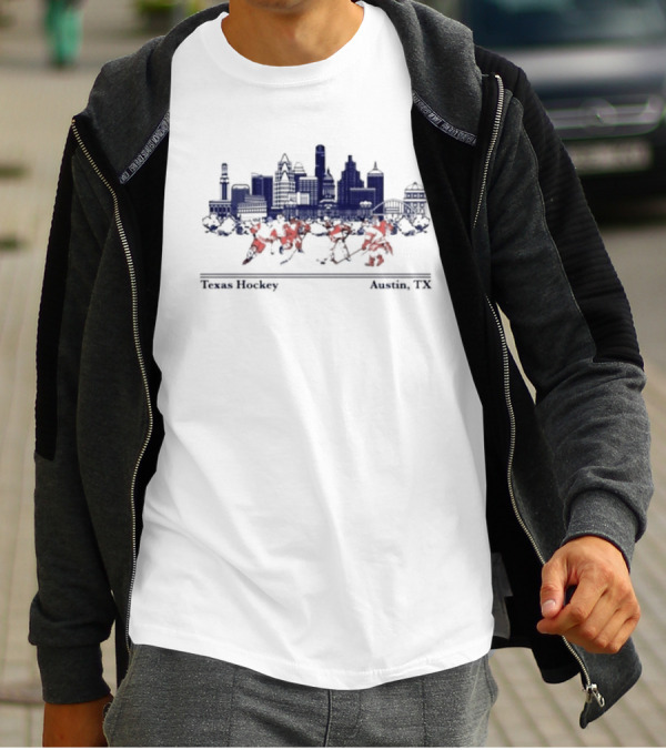 Texas Longhorns Hockey Austin TX Skyline T-Shirt