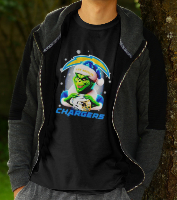 The Grinch Santa Los Angeles Chargers Christmas Holiday T-Shirt