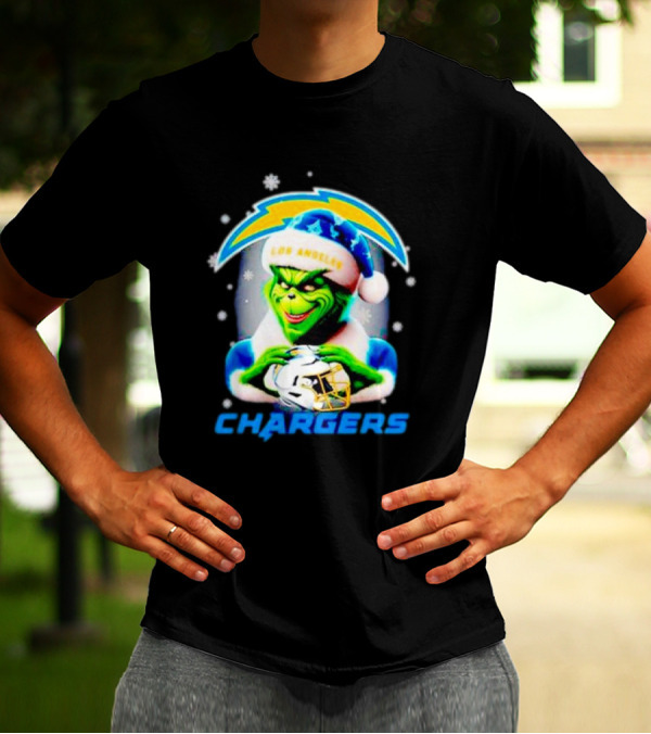 The Grinch Santa Los Angeles Chargers Christmas Holiday T-Shirt