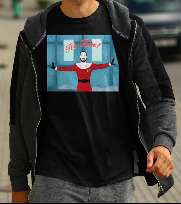 Dontae Johnson Santa It's Time In Red Suit With Number 27 T-Shirt