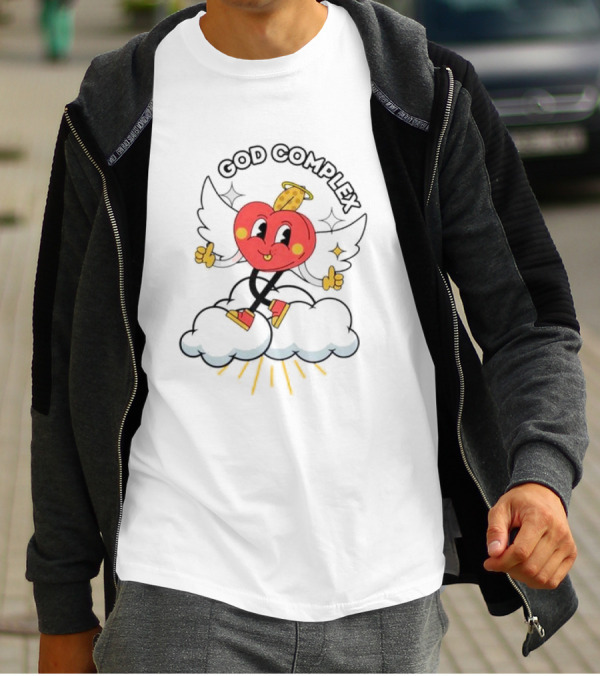 Heart With Angel Wings On Cloud God Complex T-Shirt