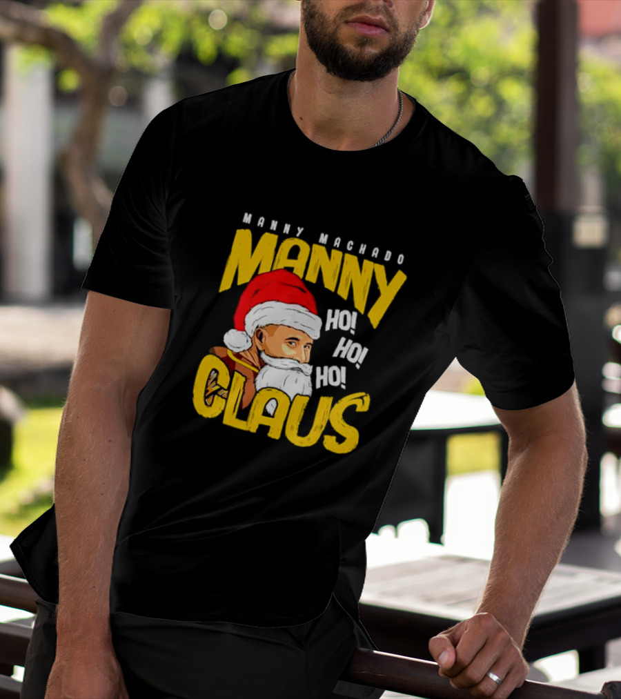 Manny Machado Manny Claus Santa Hat Ho Ho Ho T-Shirt