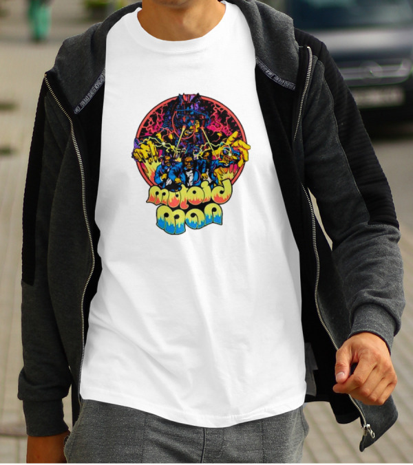 Mutoid Man CoTV Psychedelic Comic Style Superheroes With Lightning And Fiery Hands T-Shirt