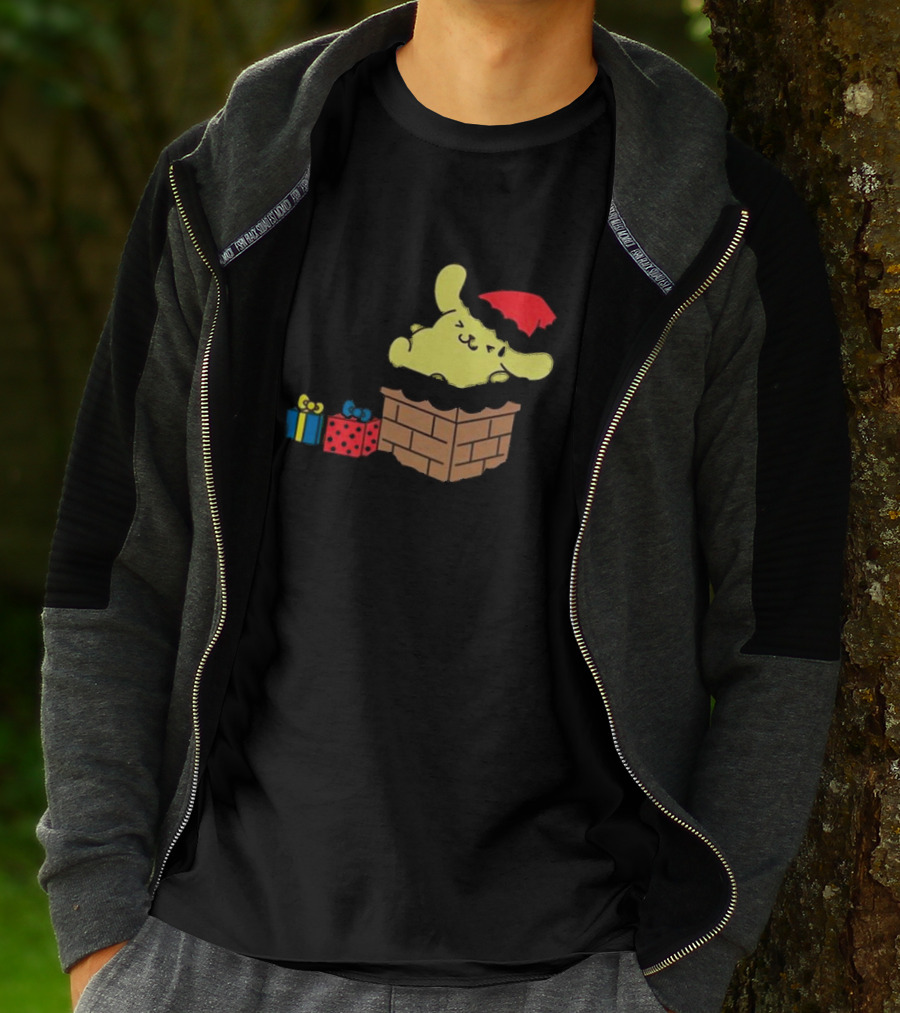 Pompompurin Christmas Chimney With Santa Hat And Presents T-Shirt