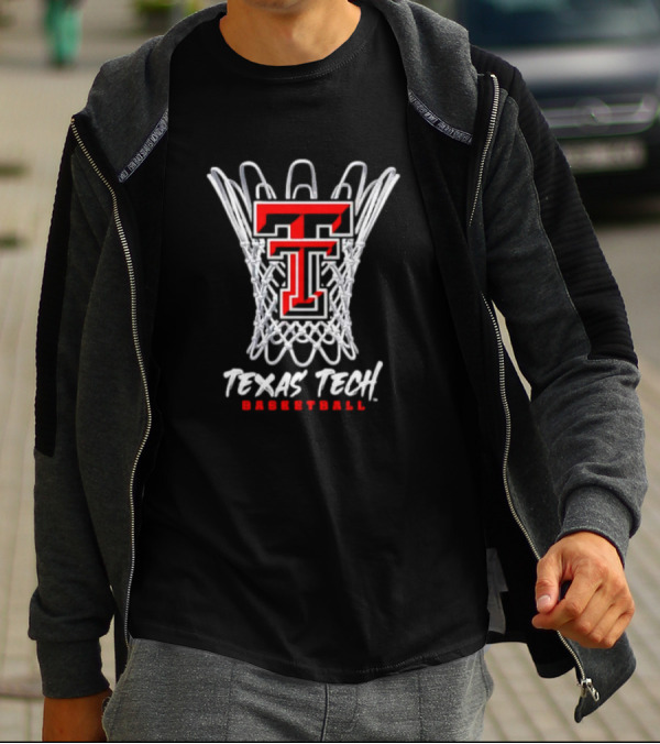 Texas Tech Basketball T Logo With Net T-Shirt