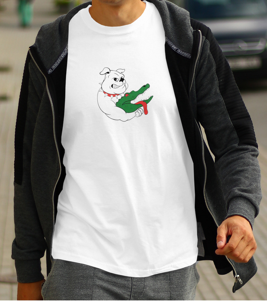 Choke-Out Ga Bulldog Holding Crocodile T-Shirt