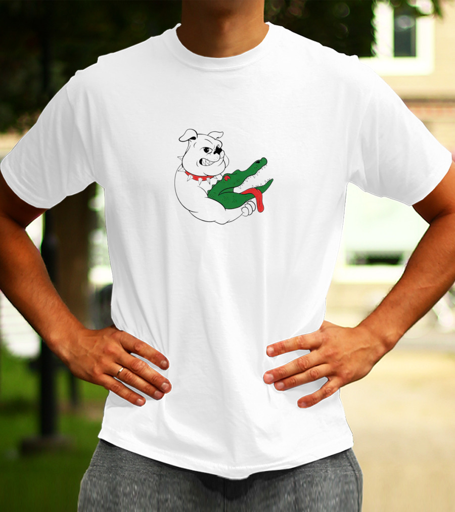 Choke-Out Ga Bulldog Holding Crocodile T-Shirt