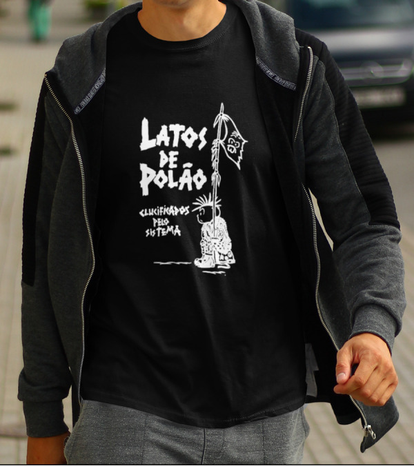 Latos De Polão Clucificados Pelo Sistema 89 Flag Cartoon Drawing T-Shirt