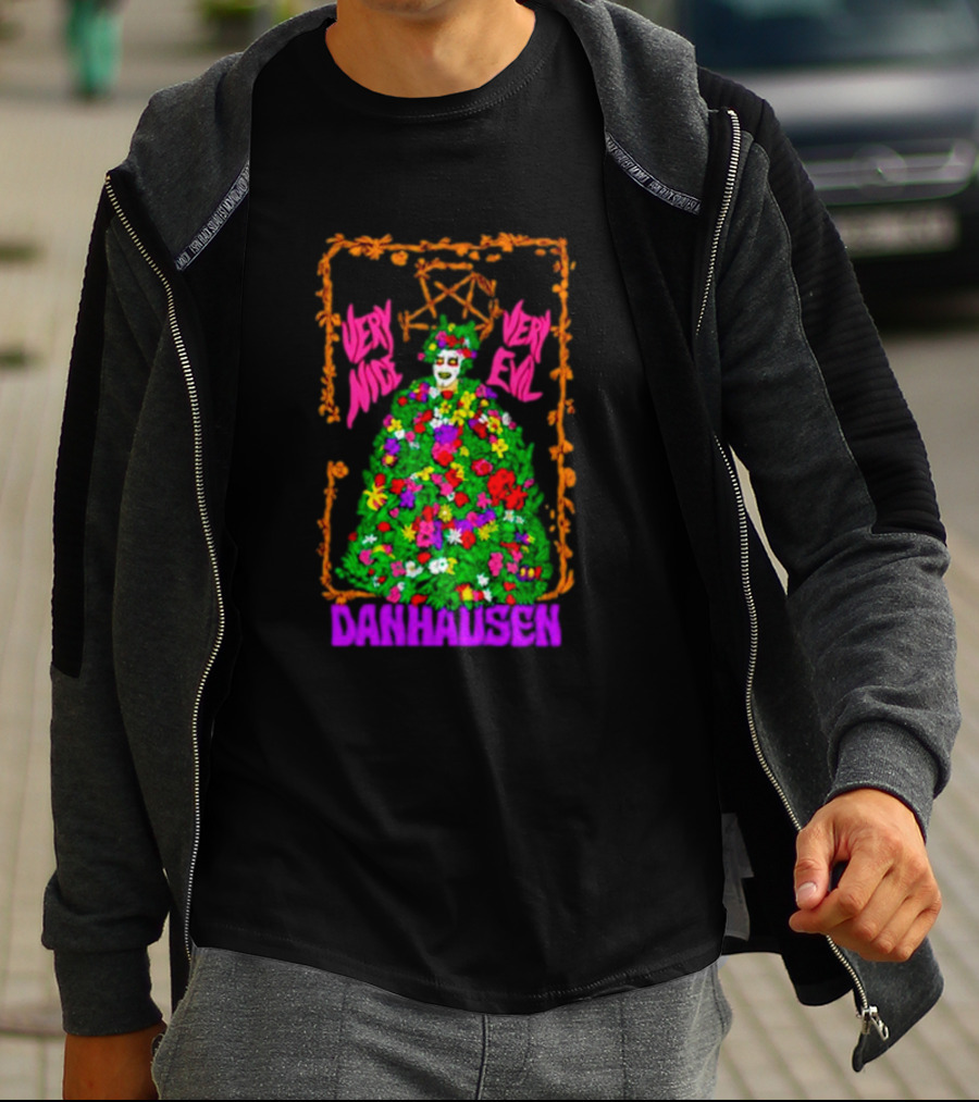 Danhausen Very Nice Very Evil Sommartime Madness Flowers And Skull T-Shirt