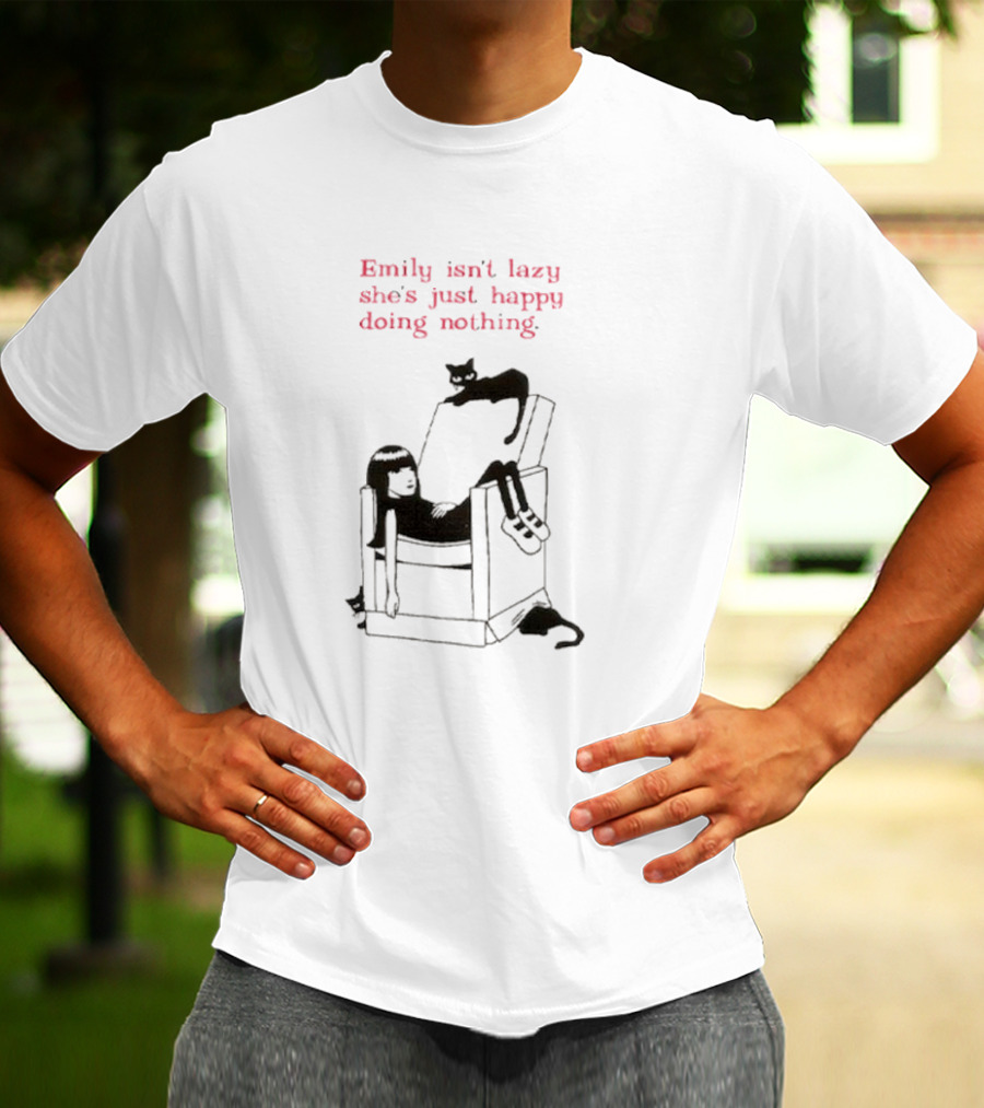 Emily Isn’t Lazy She’s Just Happy Doing Nothing Chair And Cat T-Shirt