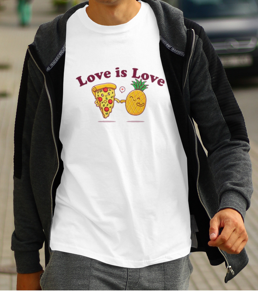 Love Is Love Pizza And Pineapple Friendship T-Shirt
