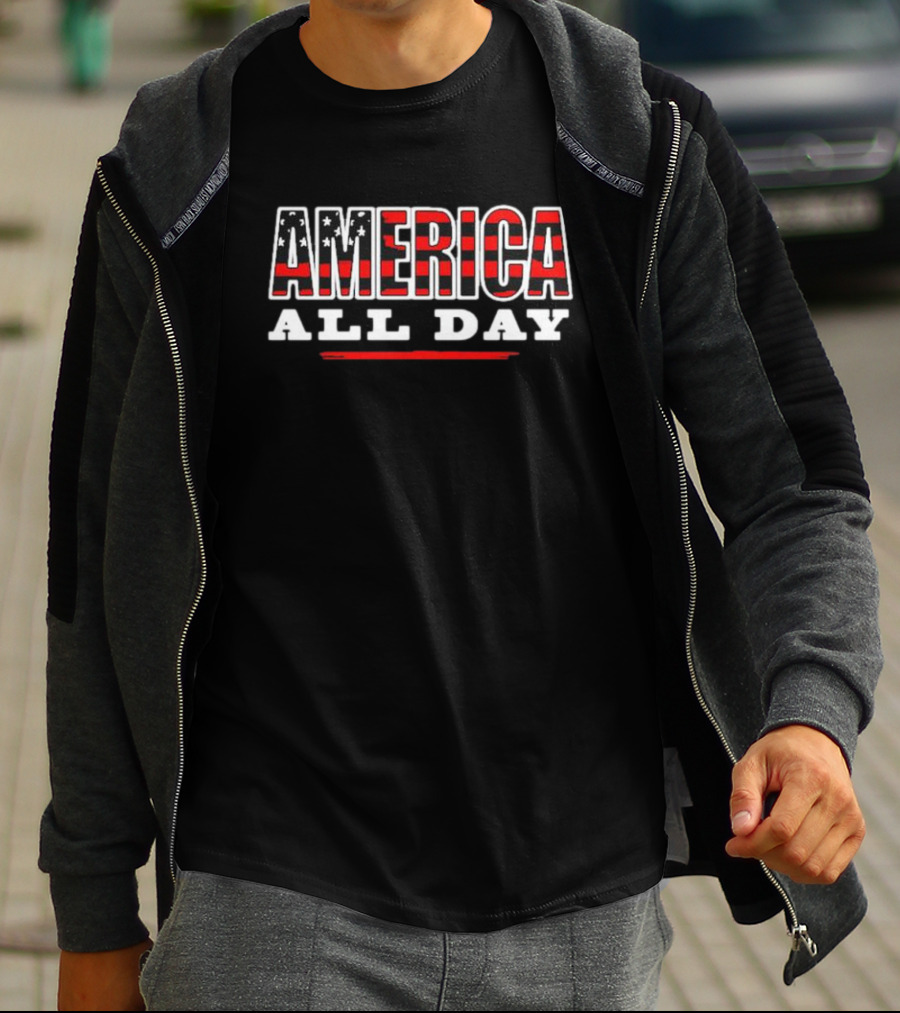 AMERICA All Day Stars Stripes T-Shirt