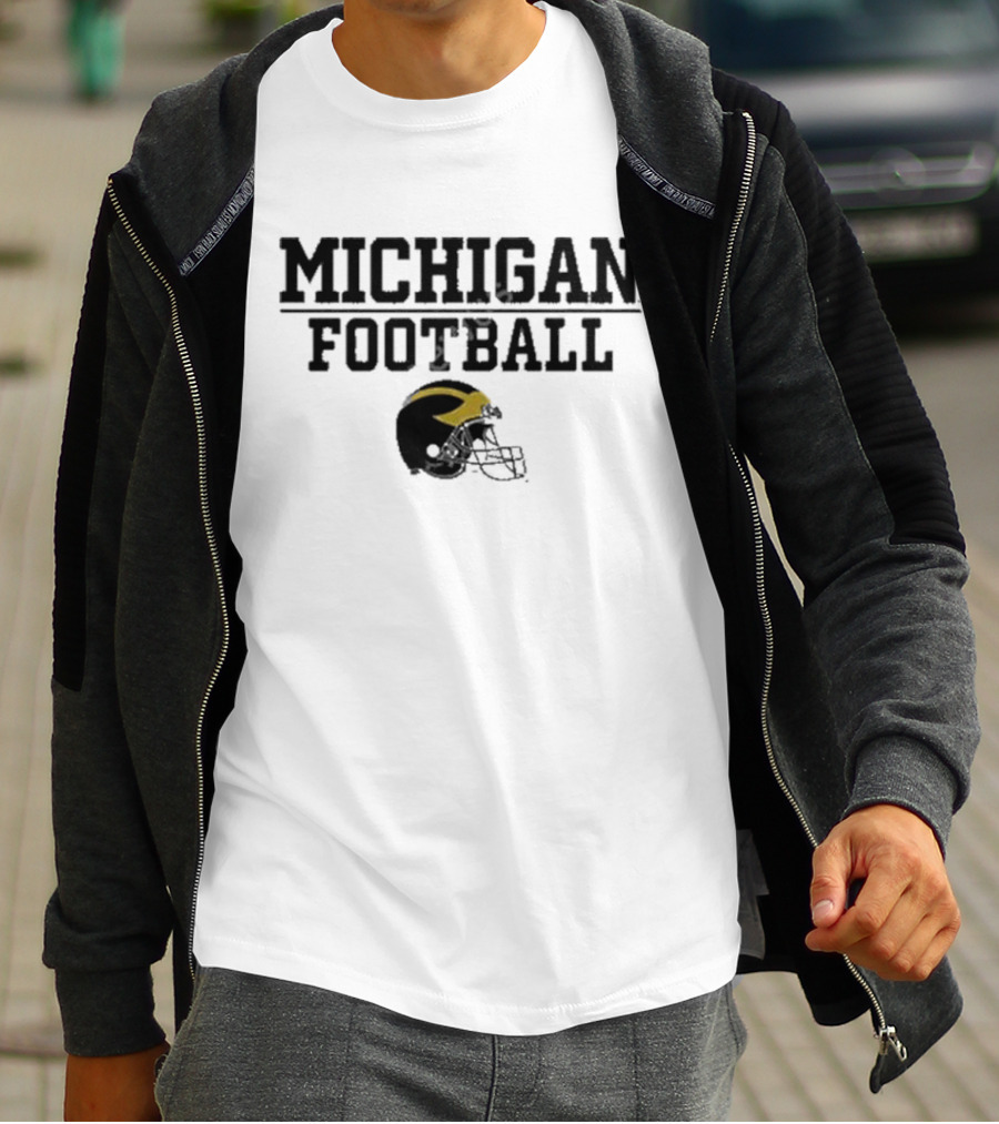 Mden Michigan Football Helmet T-Shirt