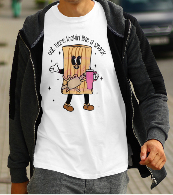 Out Here Lookin' Like A Snack Tamale With Coffee Cup And Cute Smile T-Shirt