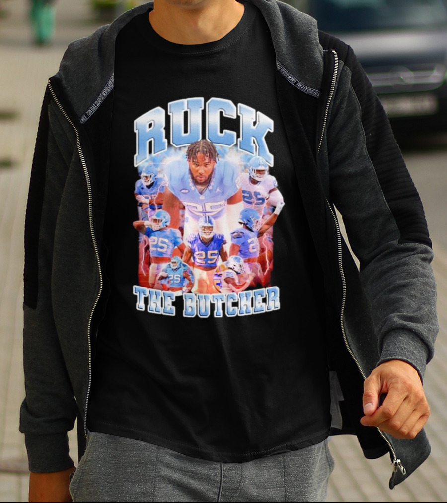 Ruck The Butcher UNC Football Kaimon Rucker Number 25 T-Shirt