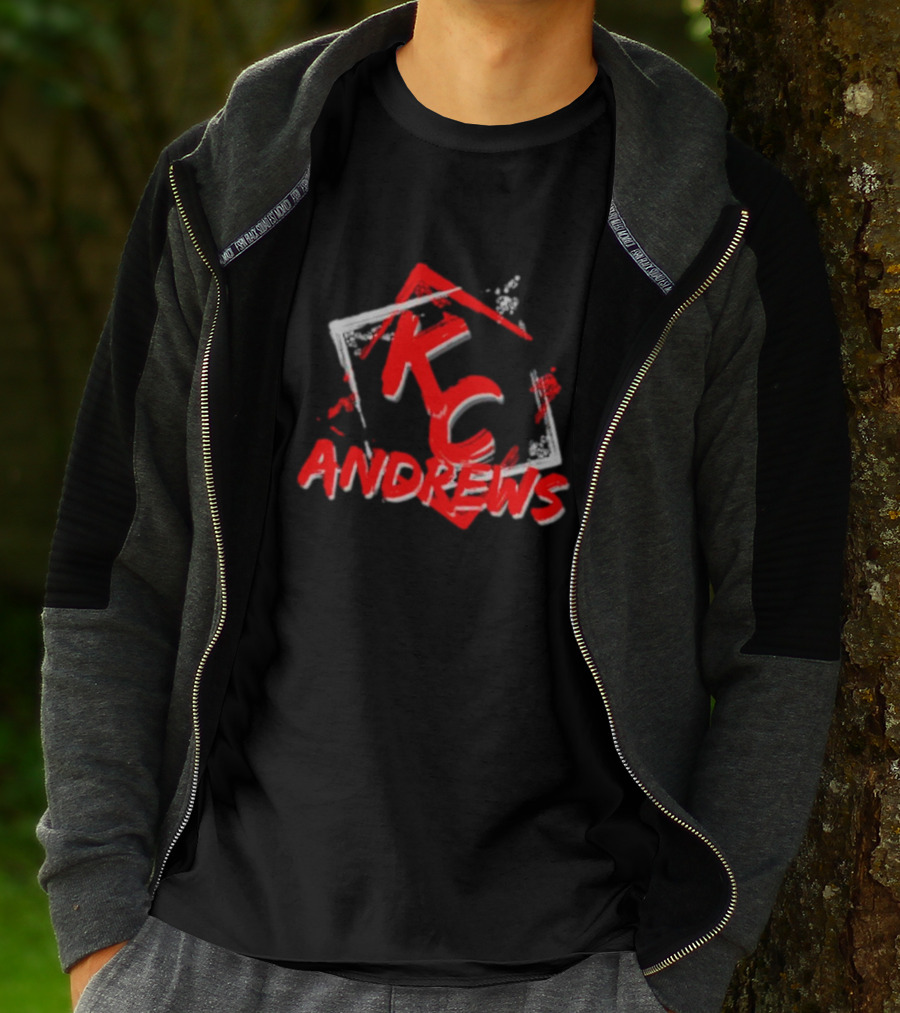 KC Andrews Red White Graffiti Style Text And Shapes T-Shirt
