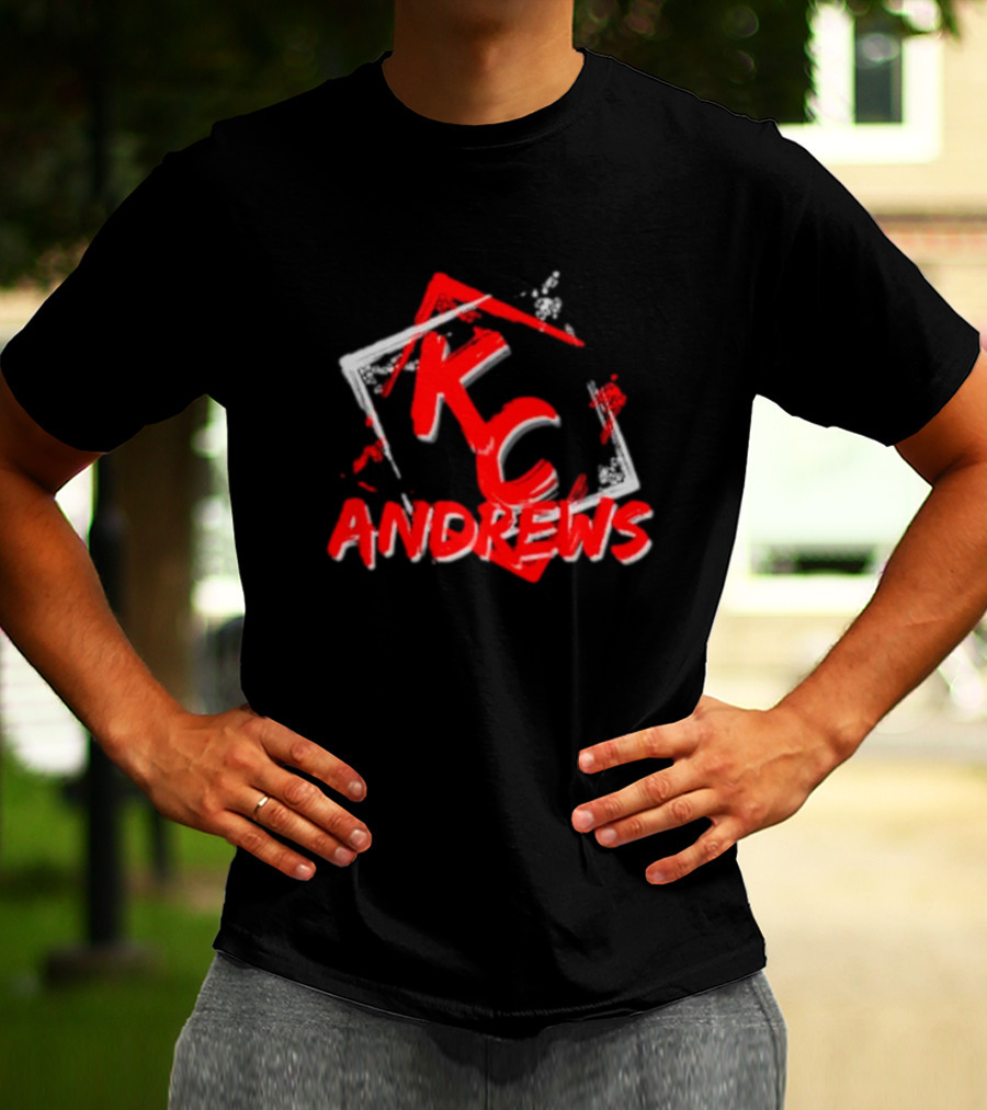 KC Andrews Red White Graffiti Style Text And Shapes T-Shirt