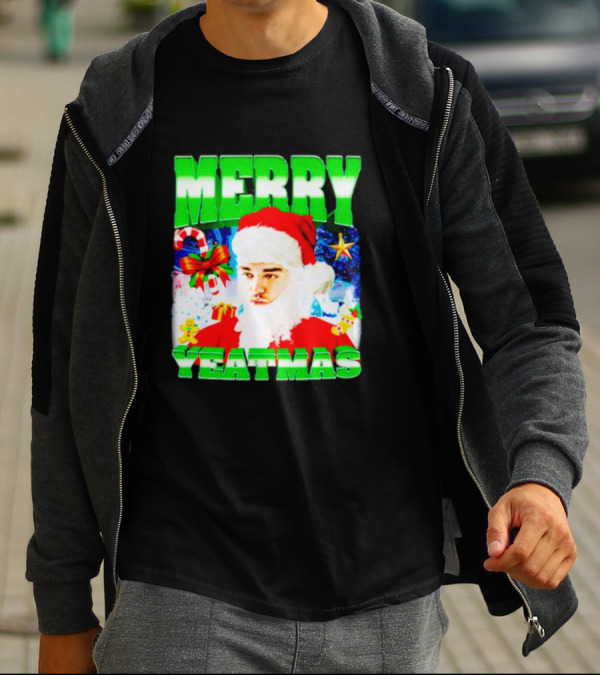 Rapper Yeat Santa Merry Yeatmas Funny Christmas Holiday T-Shirt