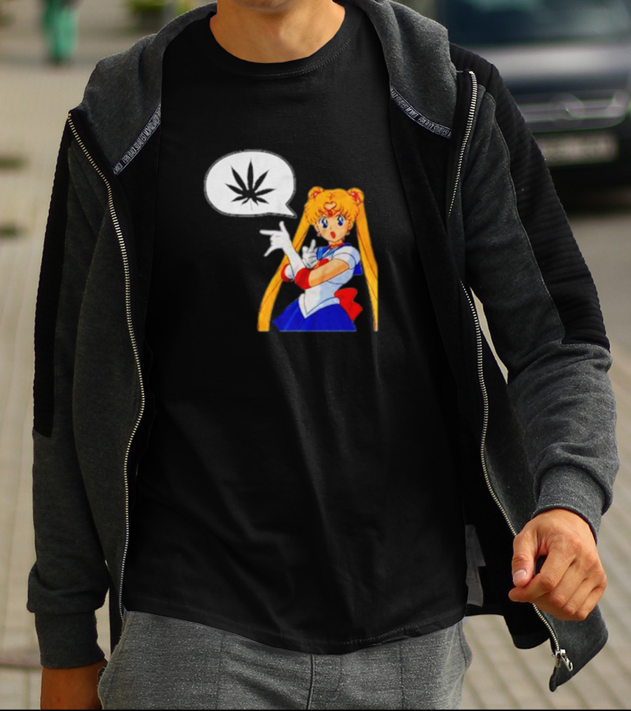 Sailor Moon Marijuana Speech Bubble Iconic Character T-Shirt