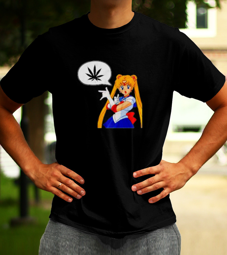 Sailor Moon Marijuana Speech Bubble Iconic Character T-Shirt