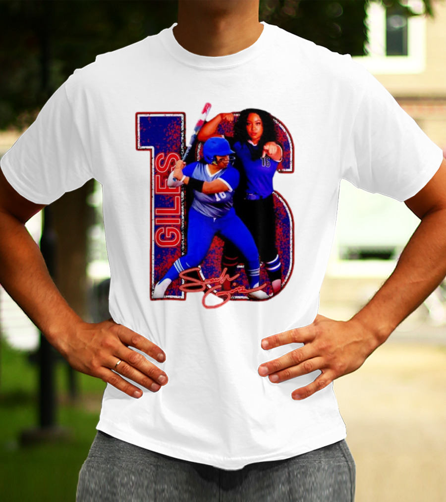 Giles 16 Softball Players Signature Sam Lodge Jessup T-Shirt