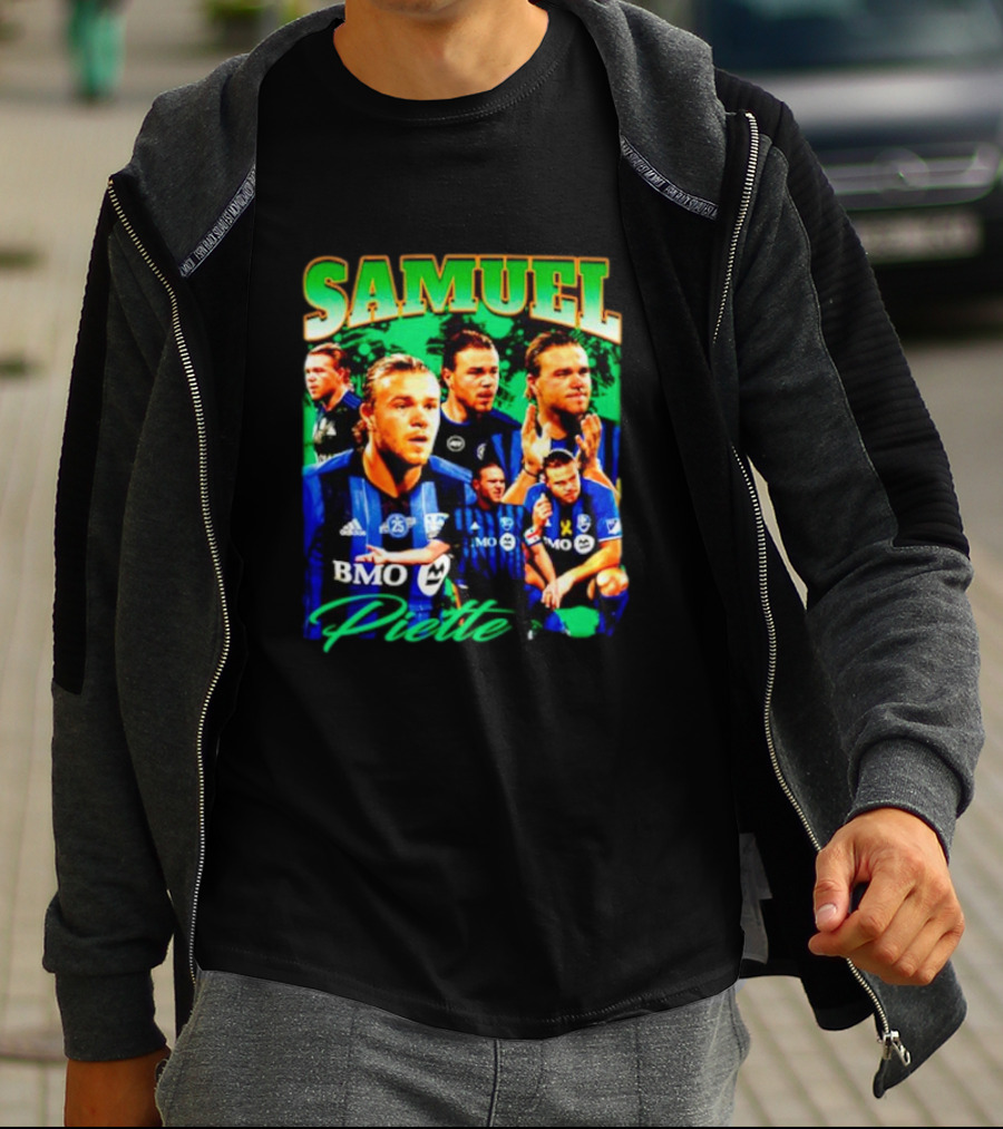 Samuel Piette Soccer Montage BMO Blue Jersey T-Shirt