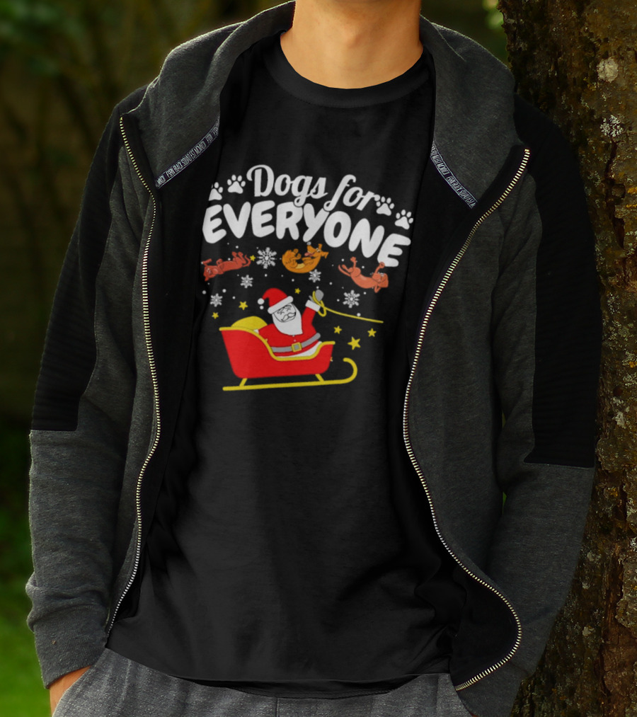 Dogs For Everyone Santa Claus Funny Christmas T-Shirt