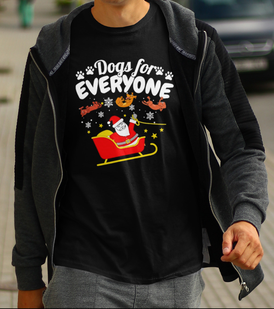 Dogs For Everyone Santa Claus Funny Christmas T-Shirt