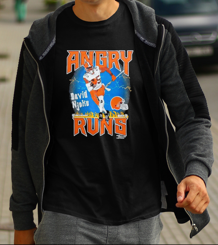 Angry Runs David Njoku Cleveland Browns Football T-Shirt