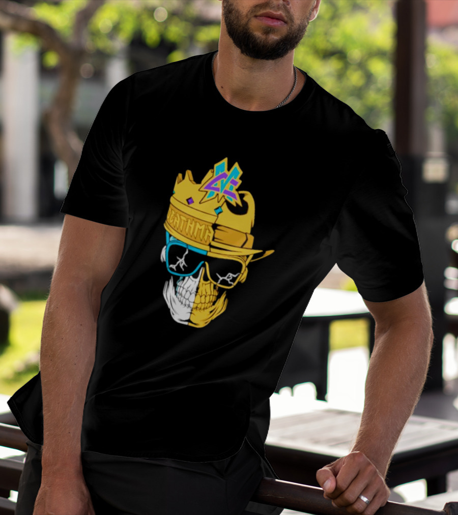 Matt Cardona Deathmatch God Crowned Skull With Sunglasses And Crown Split T-Shirt