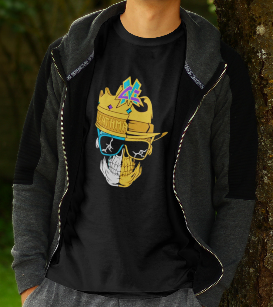 Matt Cardona Deathmatch God Crowned Skull With Sunglasses And Crown Split T-Shirt