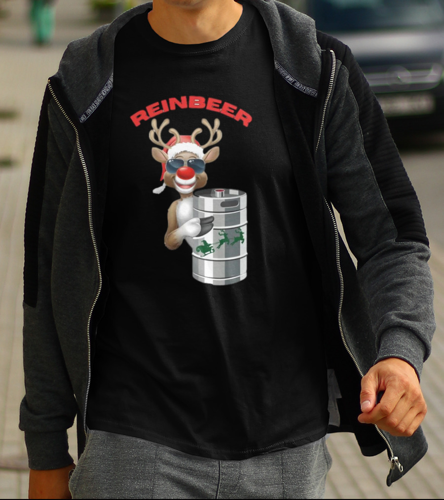 Reinbeer Reindeer Santa Funny Christmas Keg T-Shirt