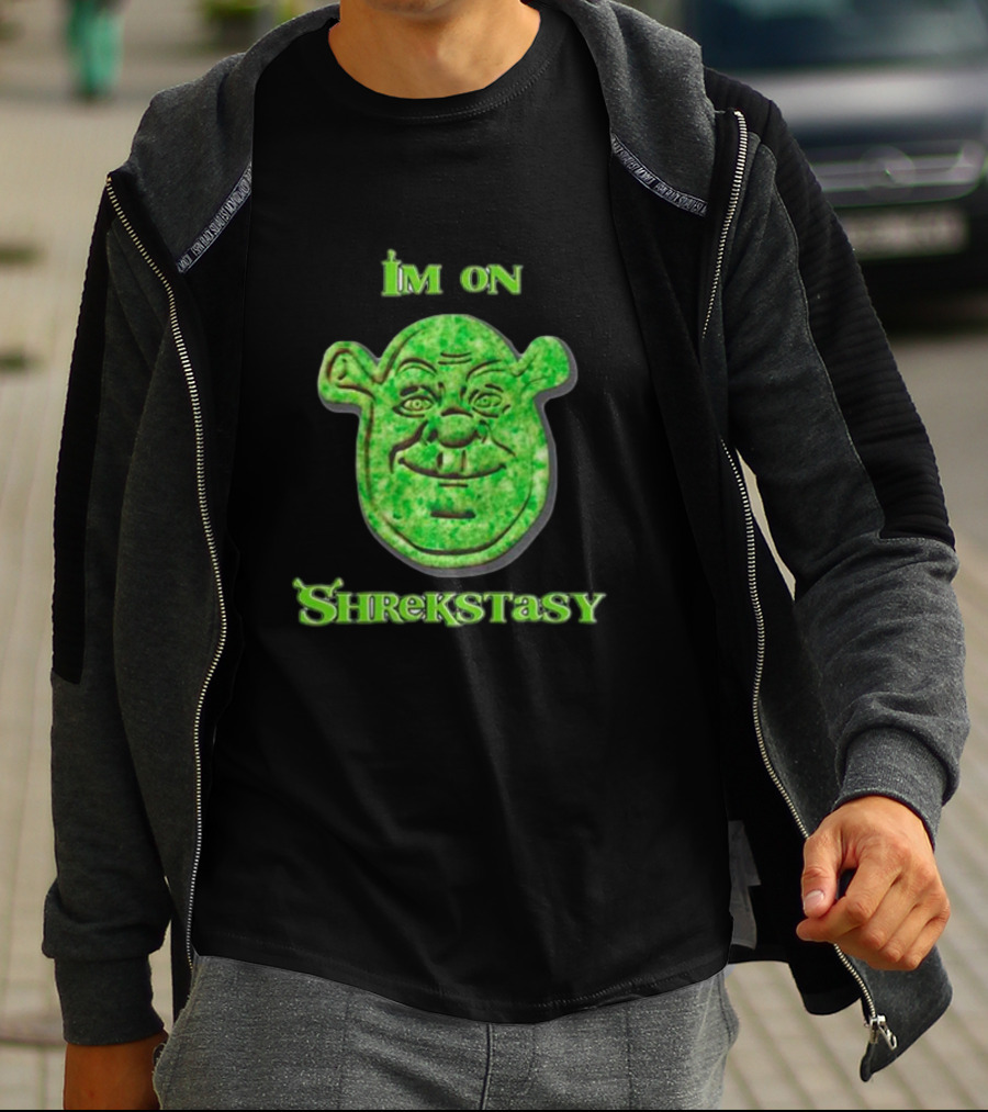 I'm On Shrekstasy Face Green T-Shirt